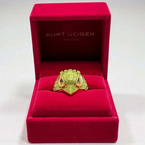 Kurt Geiger Jewelry - Kurt Geiger Green Enamel Eagle Large Cocktail Ring